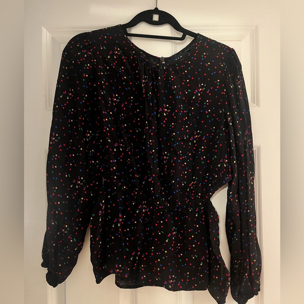 Gap Women’s large colorful confetti top with side cut outs